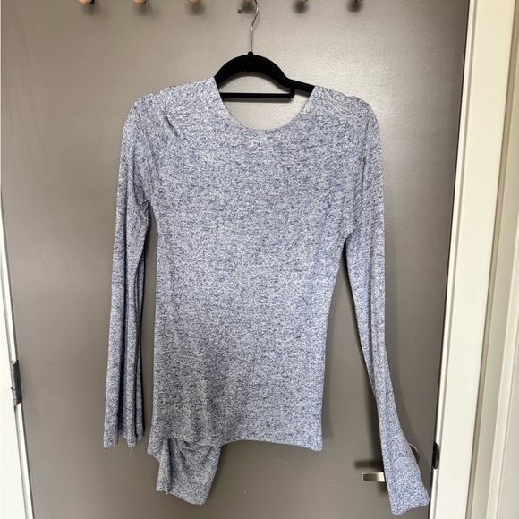 Missguided Gray Sweater Plunge Long Sleeve Top - Picture 4 of 5